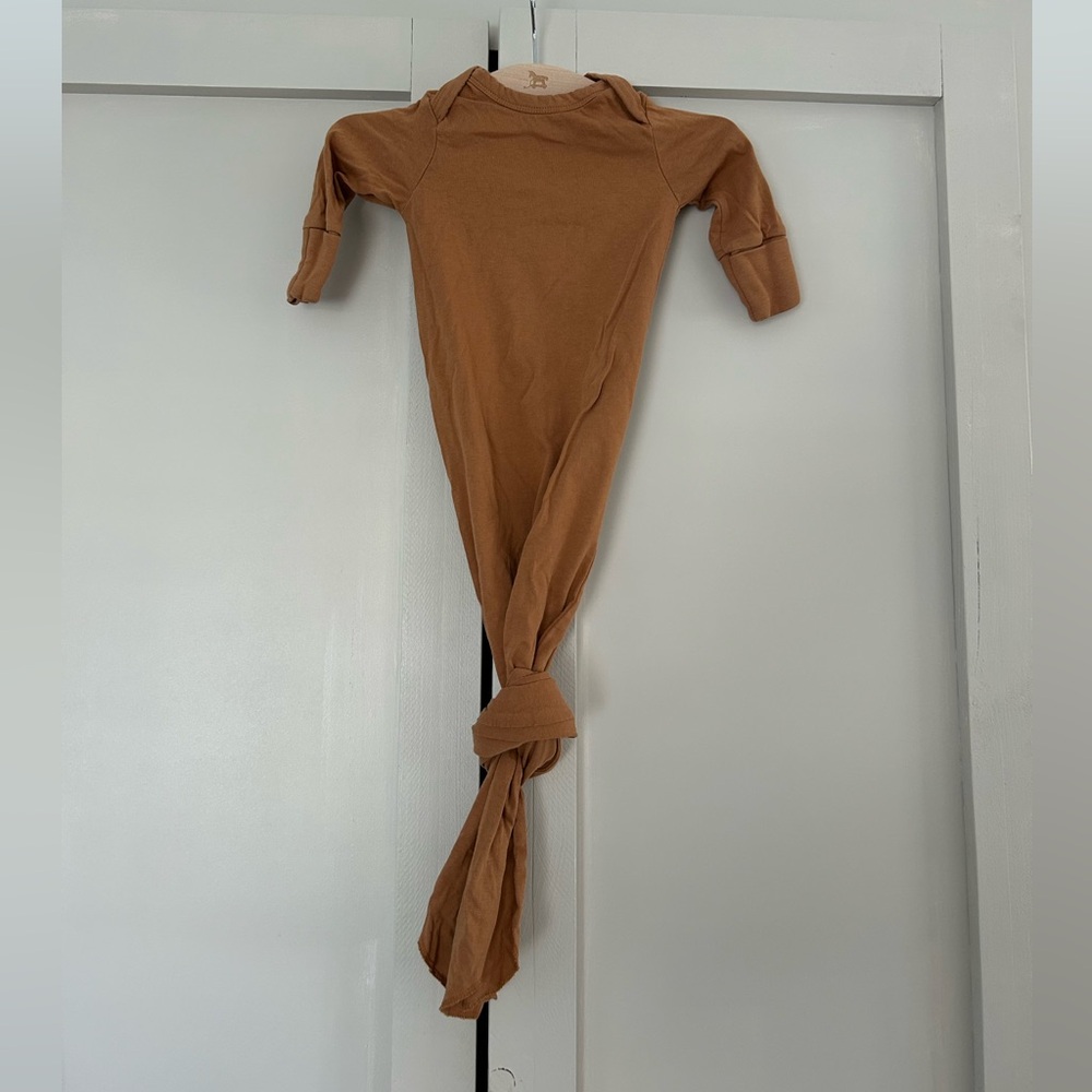 Colored organics rust knotted gown